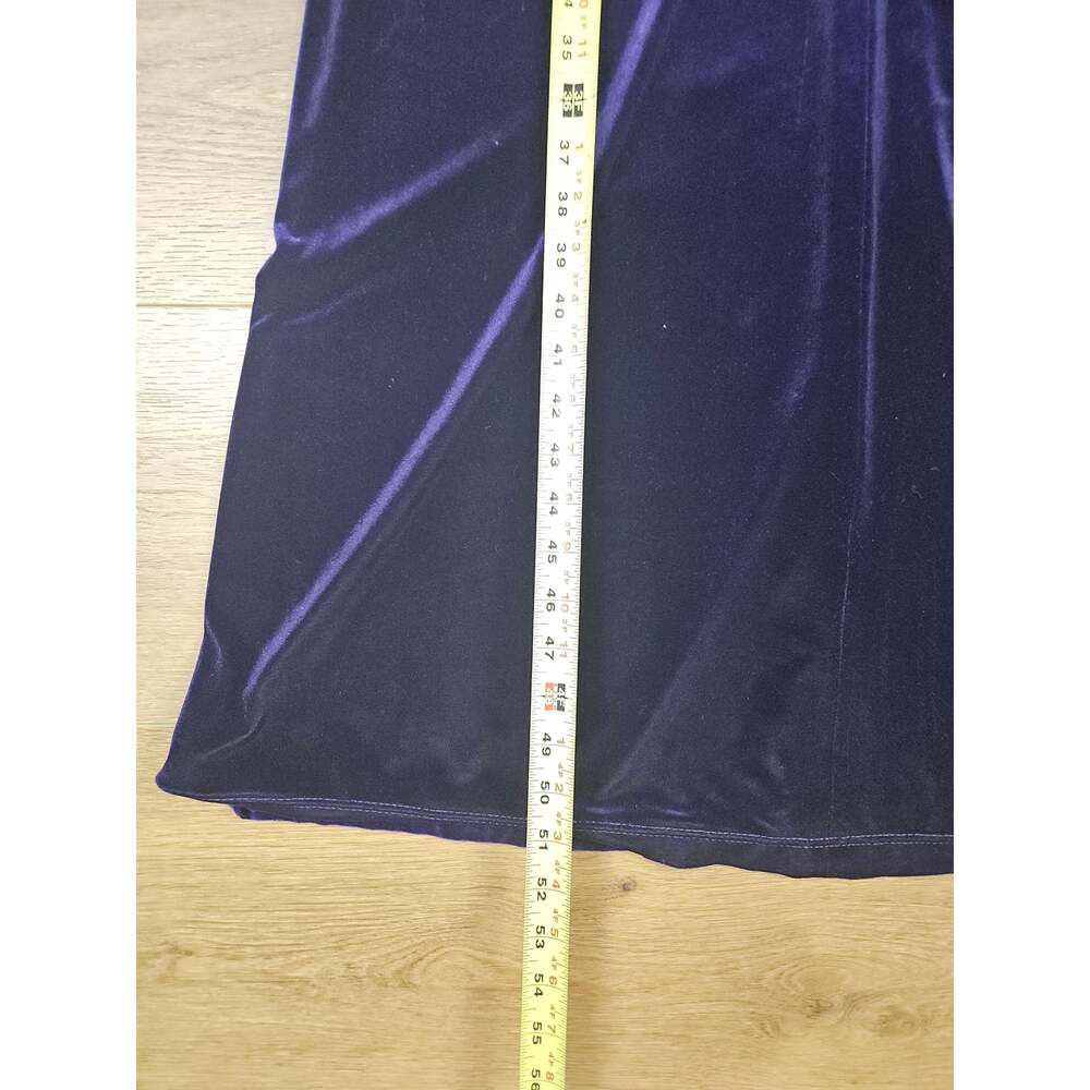 Vintage Joseph Ribkoff Purple Velvet Maxi Dress Drop Waist 80s 90s Whimsigoth M - Picture 16 of 16